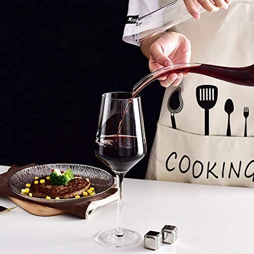 VASFFG Decantador de Vino, 1.5L U Forma clásico aireador de Vino, Jarra de Vino Tinto, - Imagen 4
