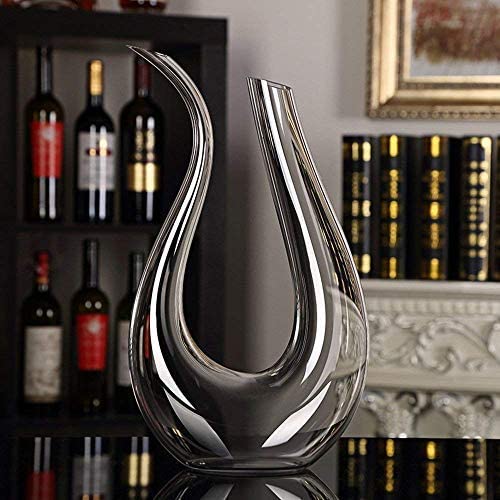 VASFFG Decantador de Vino, 1.5L U Forma clásico aireador de Vino, Jarra de Vino Tinto, - Imagen 5