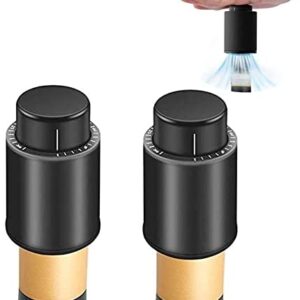 Tapón de Botella de Vino,2 Tapones de Vacío para Vino,apón de Vacío con Marcador de Fecha,
