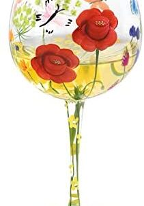 NymphFable Copa de Vino Mariposa Flor Copas Gin Tonic Pintado a Mano 20oz Regalos de