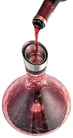 Decantador de Vino, Jarra de Vino Tinto con Aireador Integrado, Vino de Regalo, Tapón - Imagen 4