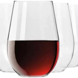 Krosno Copas de Vino Tinto sin Tallo | 580 ML | Harmony Collection | Vasos de Agua Jugo