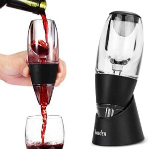 hotder Wine Aireador de Vino Tinto con Base para Vino Tinto, Negro.