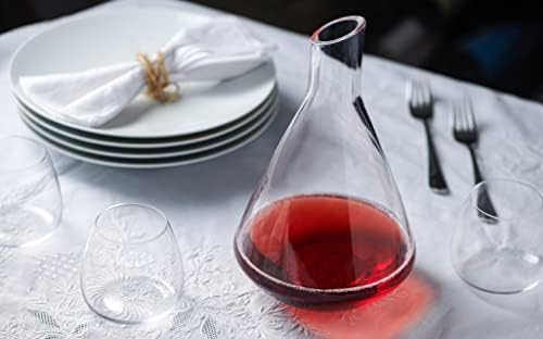 Decantador de Vino – Jarra de Vino de Cristal Soplado a Mano – Moderno y Elegante - Imagen 6