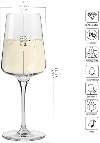 Krosno Copas de vino blanco y espumoso | Set de 6 unidades | Elegantes | Crystal Glass | - Imagen 2