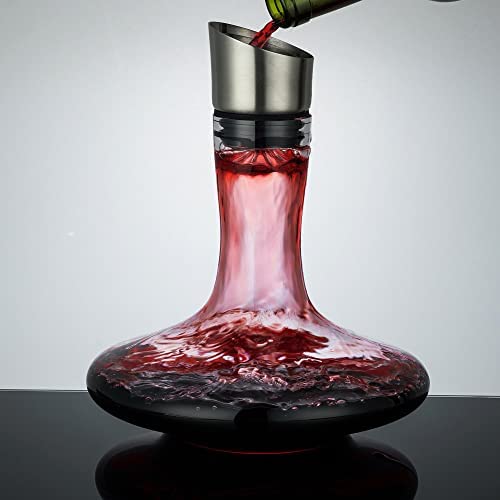 Decantador de Vino de con Aireador y Filtro Incorporados, Botella de Vino Tinto Decantador - Imagen 7