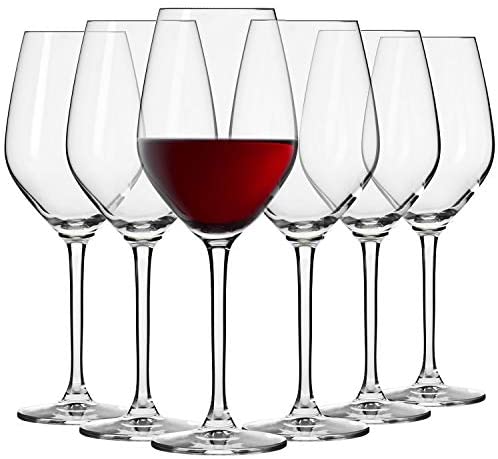 Krosno Pequeño Copas de Vino Tinto | Conjunto de 6 Piezas | 300 ML | Splendour Collection
