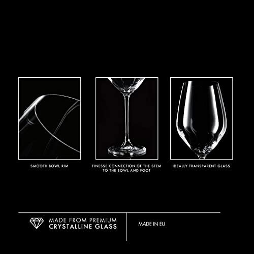 Krosno Pequeño Copas de Vino Tinto | Conjunto de 6 Piezas | 300 ML | Splendour Collection - Imagen 5