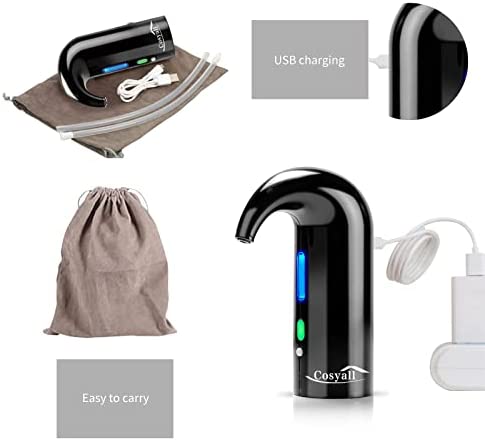 Decantador de aireador de vino eléctrico recargable USB portátil, dispensador de vino - Imagen 4
