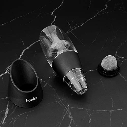 hotder Wine Aireador de Vino Tinto con Base para Vino Tinto, Negro. - Imagen 8