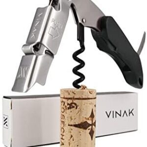 VINAK Sacacorchos camarero profesional XPERT en acero inoxidable con doble apoyo
