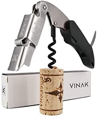 VINAK Sacacorchos camarero profesional XPERT en acero inoxidable con doble apoyo