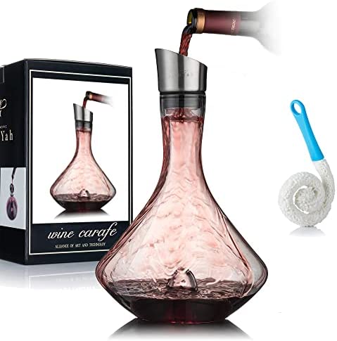 Decantador de Vino, Jarra de Vino Tinto con Aireador Integrado, Vino de Regalo, Tapón