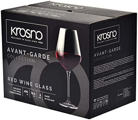 Krosno Copas de Vino Tinto | 490 ML | Avant-Garde Collection | Perfectos para Uso en Casa, - Imagen 7