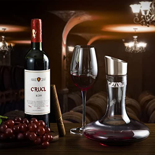 Decantador de Vino de con Aireador y Filtro Incorporados, Botella de Vino Tinto Decantador - Imagen 6