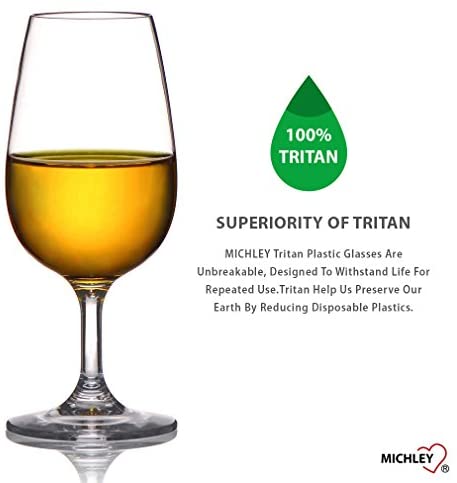 MICHLEY Copas Vino Cristal, 100% Tritan-plástico Irrompible Copas de Vino, 23 cl Copas de - Imagen 2
