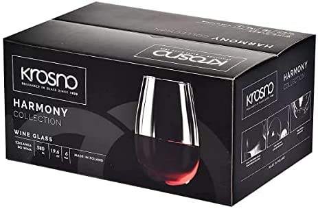 Krosno Copas de Vino Tinto sin Tallo | 580 ML | Harmony Collection | Vasos de Agua Jugo - Imagen 7