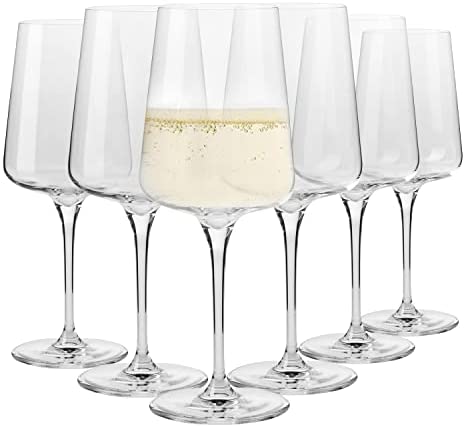 Krosno Copas de vino blanco y espumoso | Set de 6 unidades | Elegantes | Crystal Glass |