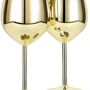 Copas de vino de acero inoxidable Stemmed – Copas irrompibles de 18 onzas para fiestas de
