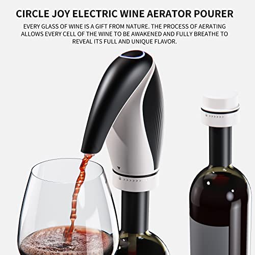 CIRCLE JOY Aireador y Vertedor de Vino Eléctrico Recargable 3 en 1 Decantador de Vino - Imagen 6