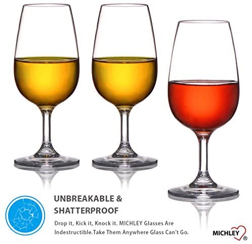 MICHLEY Copas Vino Cristal, 100% Tritan-plástico Irrompible Copas de Vino, 23 cl Copas de - Imagen 5