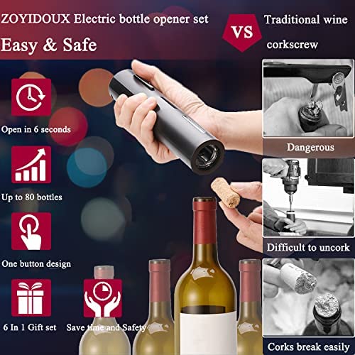 Sacacorchos eléctrico usb 6 en 1, abridor de botellas de vino, abrebotellas inalámbrico, - Imagen 2