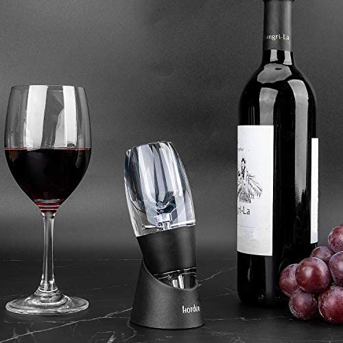 hotder Wine Aireador de Vino Tinto con Base para Vino Tinto, Negro. - Imagen 5