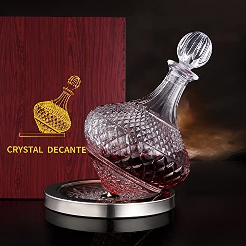 Paysky Decantador de vino giratorio con tapa, exclusivo decantador de vino de cristal + - Imagen 8
