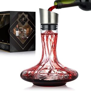 Decantador de Vino de con Aireador y Filtro Incorporados, Botella de Vino Tinto Decantador