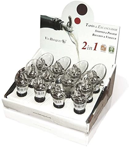 Vin Bouquet FIT 004 - Tapón & escanciador 2 en 1, Vertedor Vino, Antigoteo - Imagen 3