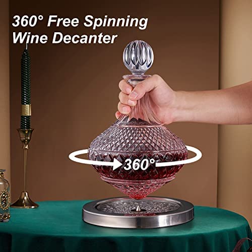 Paysky Decantador de vino giratorio con tapa, exclusivo decantador de vino de cristal + - Imagen 6