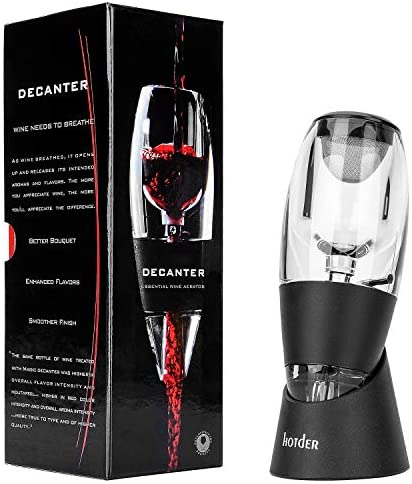 hotder Wine Aireador de Vino Tinto con Base para Vino Tinto, Negro. - Imagen 2