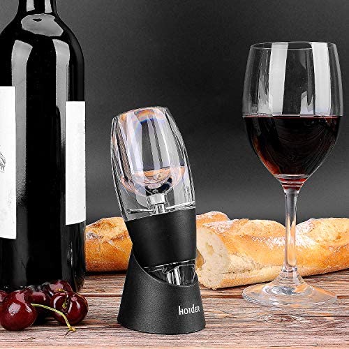 hotder Wine Aireador de Vino Tinto con Base para Vino Tinto, Negro. - Imagen 4